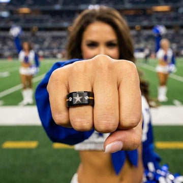 Dallas Cowboys Ring | Black & Gold CZ | Customizable