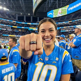 LA Chargers Ring | Black & Pink 6mm Ring | Customizable