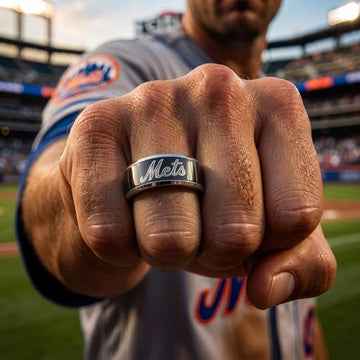 NY Mets Ring | Black & Silver | Customizable