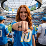 LA Chargers Ring | Black & Gold CZ | Customizable
