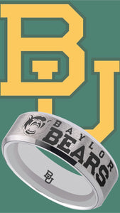 Baylor Bears Ring Silver Wedding Band | Sizes 6-13 #bu #baylor #bears