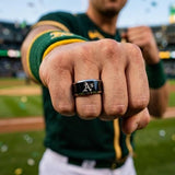 Oakland A's Ring | Black & Silver | Customizable