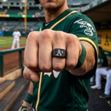 Oakland A's Ring | Black Signet Ring | Customizable