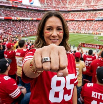 49ers Ring | Silver Wedding Ring | Customizable