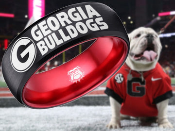 Georgia Bulldogs Ring | Black & Red Wedding Band | Sizes 6 - 13 | #UGA