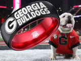 Georgia Bulldogs Ring | Black & Red Wedding Band | Sizes 6 - 13 | #UGA