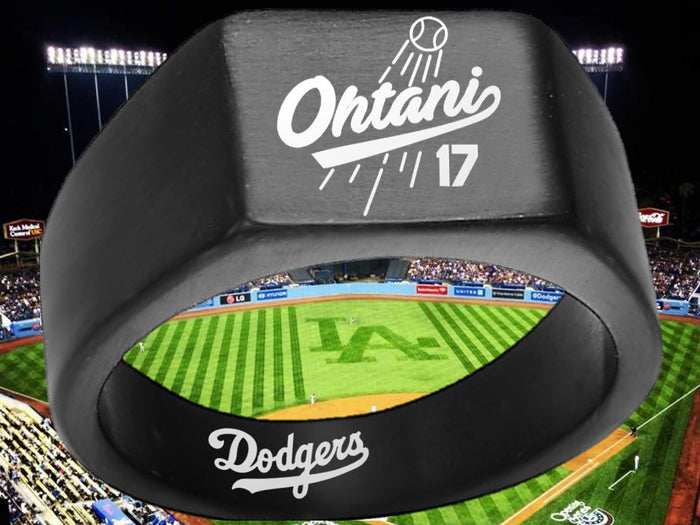 Shohei Ohtani LA Dodgers Black Titanium Ring - Sizes 8 - 12 #Dodgers