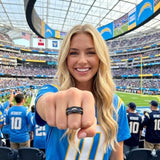 LA Chargers Ring | Black Gold & Blue CZ | Customizable