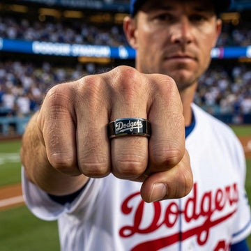 LA Dodgers Ring | Black & Silver | Customizable