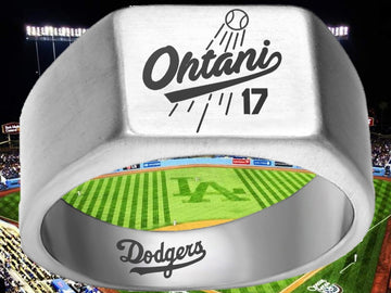 Shohei Ohtani LA Dodgers Silver Titanium Ring - Sizes 8 - 12 #Dodgers