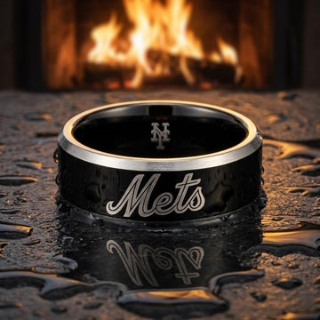 NY Mets Ring | Black & Silver | Customizable