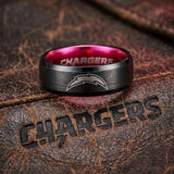 LA Chargers Ring | Black & Pink 6mm Ring | Customizable