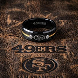 San Francisco 49ers Ring | Black & Gold CZ | Customizable