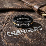 LA Chargers Ring | Black & Gold CZ | Customizable