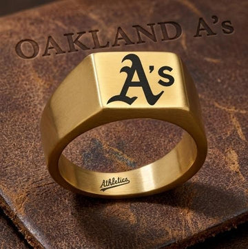 Oakland A's Ring | Gold Signet Ring | Customizable