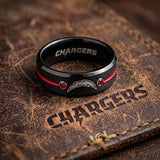 LA Chargers Ring | Black & Red CZ | Customizable