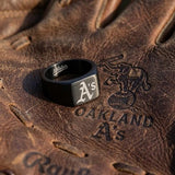 Oakland A's Ring | Black Signet Ring | Customizable