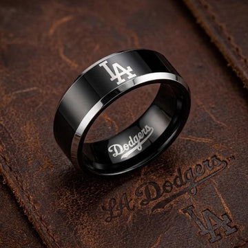 LA Dodgers Ring | Black & Silver | Customizable