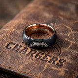 LA Chargers Ring | Black & Rose Gold 6mm Ring | Customizable