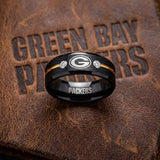 Green Bay Packers Ring | Black and Gold CZ | Customizable