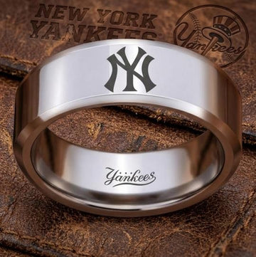 New York Yankees Ring | Silver Wedding Ring | Customizable