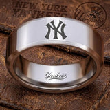 New York Yankees Ring | Silver Wedding Ring | Customizable