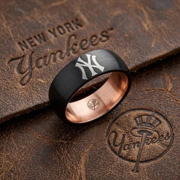 New York Yankees Ring | Grey & Rose Gold | Customizable