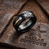 Dallas Cowboys Ring | Black & Gold CZ | Customizable