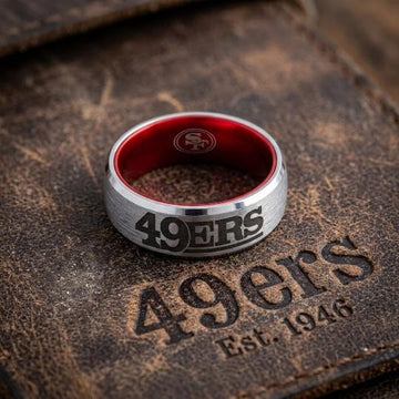 SF 49ers Ring | Silver & Red | Customizable