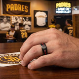 San Diego Padres Ring | Black & Red CZ | Wedding Band