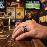 San Diego Padres Ring | Black & Gold CZ | Wedding Band