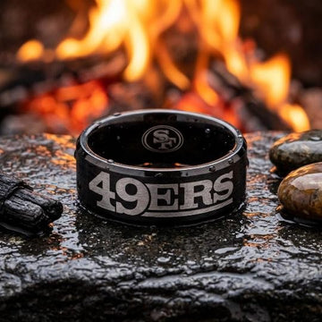 49ers Ring | Black Wedding Ring | Sizes 6-13