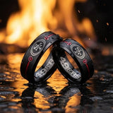 San Francisco 49ers Ring | Black & Red CZ | Customizable