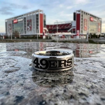 49ers Ring | Silver Wedding Ring | Customizable
