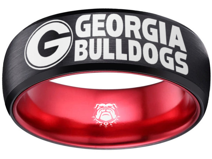 Georgia Bulldogs Ring | Black & Red Wedding Band | Sizes 6 - 13 | #UGA