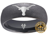 Texas Longhorns Ring | Black Logo Ring | Rugged Wedding Band