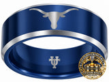Texas Longhorns Ring | Blue & Silver Ring | Customizable