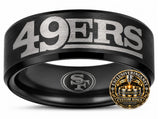 49ers Ring | Black Wedding Ring | Sizes 6-13