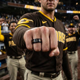 San Diego Padres Ring | Black & Gold CZ | Wedding Band