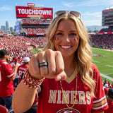 49ers Ring | Black Wedding Ring | Sizes 6-13