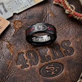 San Francisco 49ers Ring | Black & Red CZ | Customizable