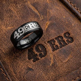 49ers Ring | Black Wedding Ring | Sizes 6-13