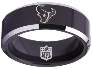 Houston Texans Ring 8mm Black Tungsten Ring #texans