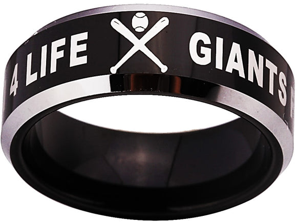 San Francisco Giants Ring For Sale Tungsten Black Ring Size 4 - 17 #SFGiants