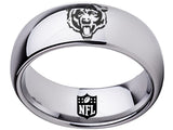 Chicago Bears Ring Silver Ring 8mm Tungsten Wedding Ring Sizes 5 - 16 #chicagobears