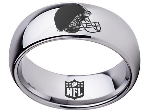 Cleveland Browns Ring Silver Ring 8mm Tungsten #browns #nfl