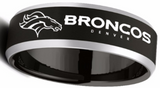 Denver Broncos Ring Black & Silver Wedding Band | Sizes 4-17 #denver #broncos