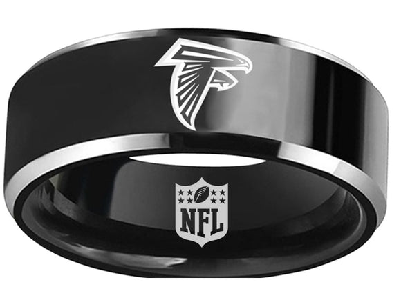 Atlanta Falcons Ring Falcons logo ring Wedding Band Black Ring #falcons #atl #nfl