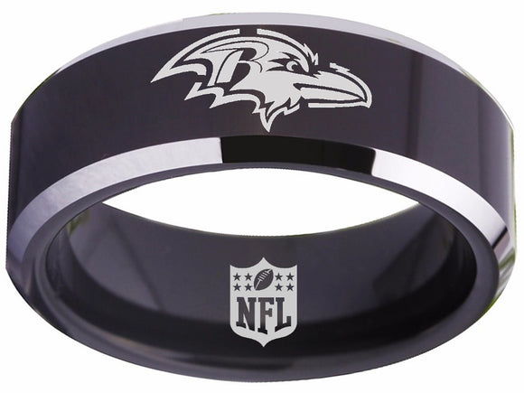 Baltimore Ravens Ring Ravens Logo Ring Wedding Band Black #ravens #nfl #baltimore