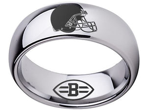 Cleveland Browns Ring Silver Ring 8mm Tungsten #browns #nfl